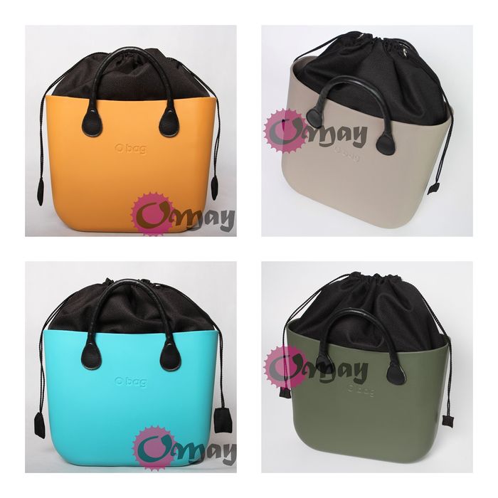 Czarny organizer do OBAG STANDARD worek struktura 2 kieszenie OMAY