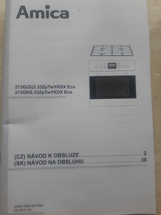 Części z kuchenki gazowej Amica