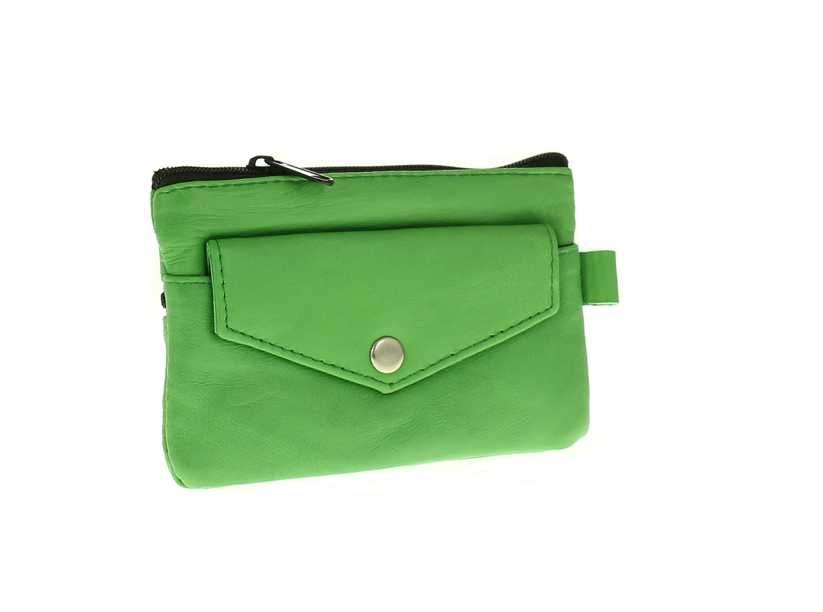 Etui na klucze etui na dokumenty zielone skóra naturalna