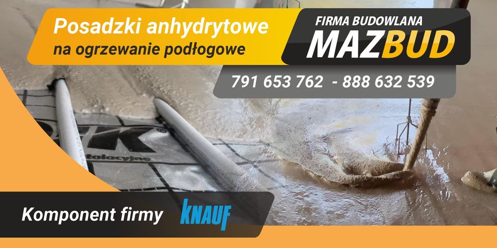 Posadzki, wylewki anhydrytowe na ogrzewanie podłogowe - Całe Łódzkie