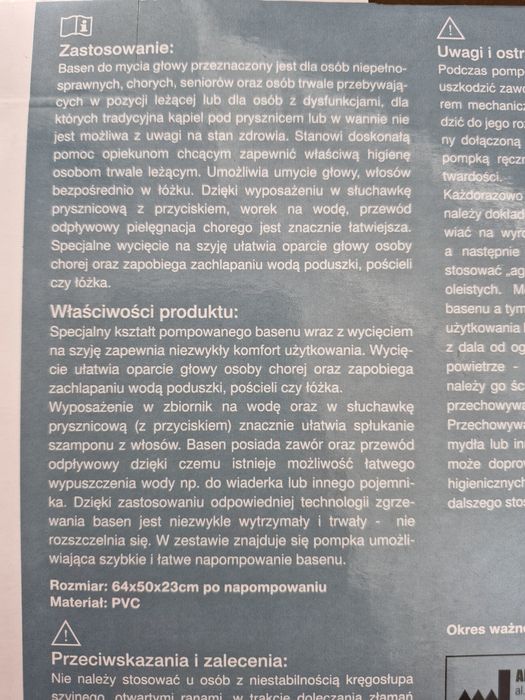 Basen do mycia głowy z prysznicem ARmedical