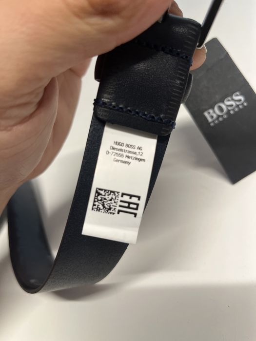 Hugo Boss męski pasek skórzany rozmiar 95 cm czarny Nowy!!!