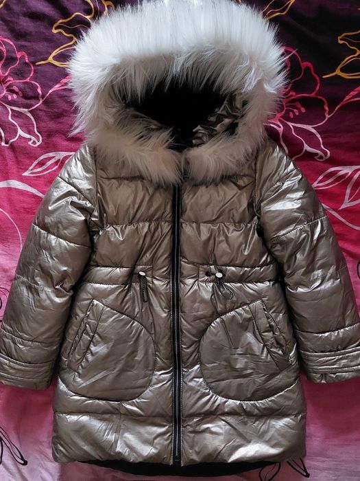 Тепла зимова куртка - пальто на  дівчинку, 36 розмір (зріст 146)