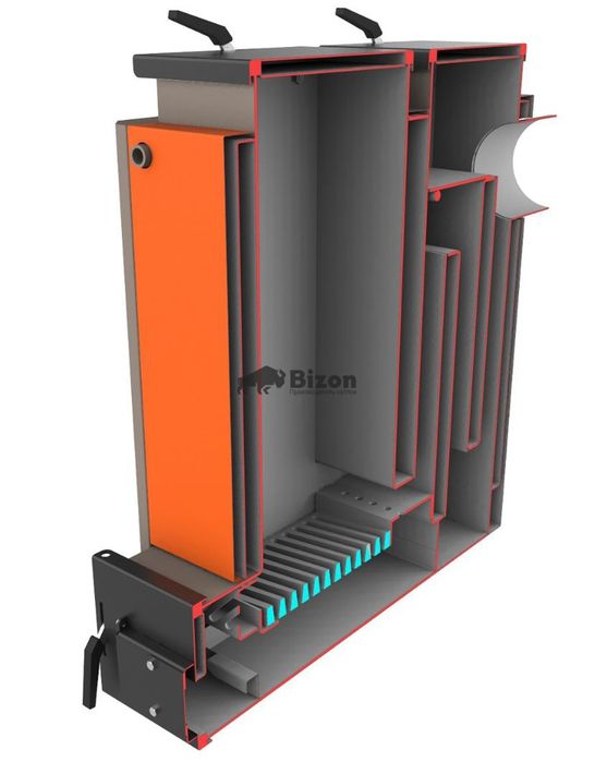 Твердопаливний шахтний котел Bizon FS Trio 20 кВт(тирса,дрова,вугілля)