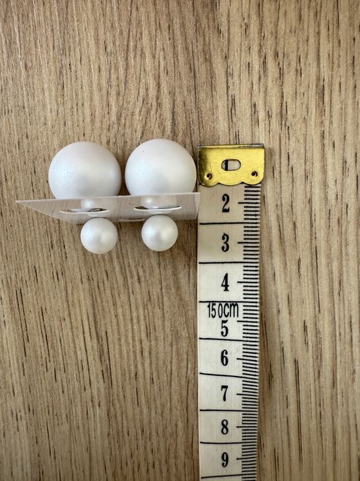 Kolczyki kulki perły dwustronne double ball eleganckie klasyczne