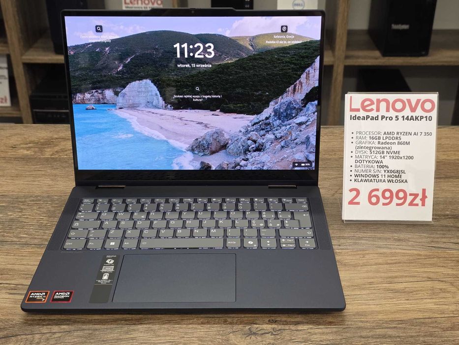 Laptop Lenovo IdeaPad Pro 5 14AKP10 Ryzen AI 7 350/16GB/512GB/WIN11 stan db gwarancja