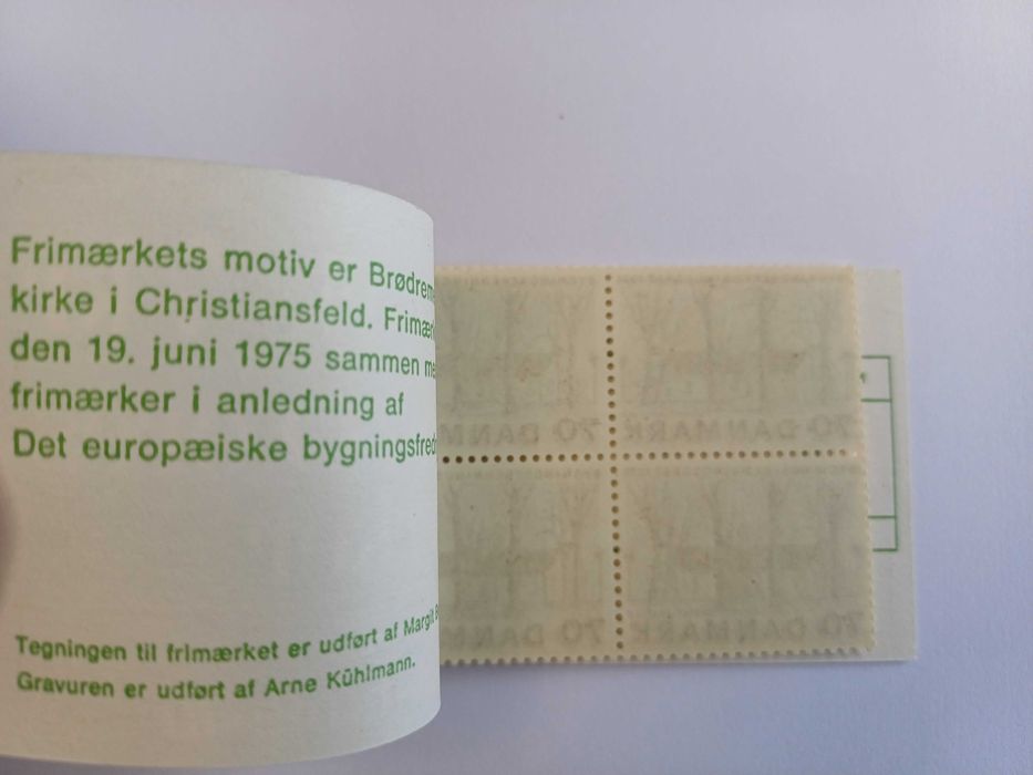 Filatelia - Dinamarca – Carteira Ano Europeu da Arquitetura 1975