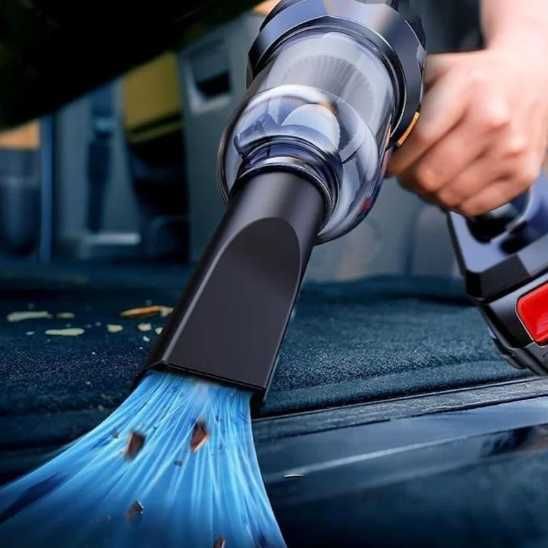 Пилосос потужний портативний акумуляторний автомобільний  із 6 насадк