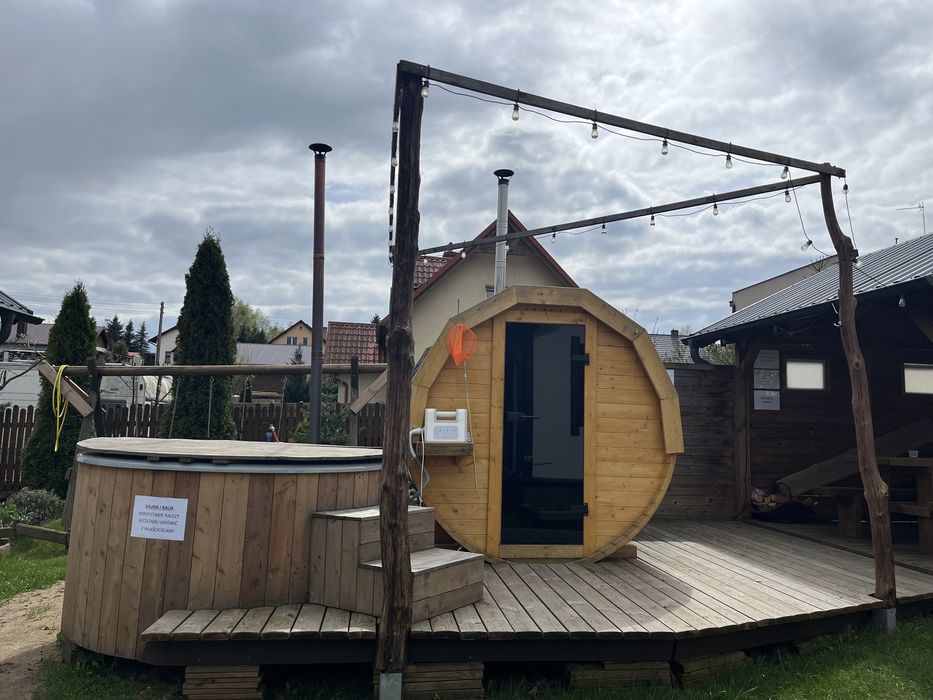 Domek Wiele na Kaszubach sauna balia Jezioro las