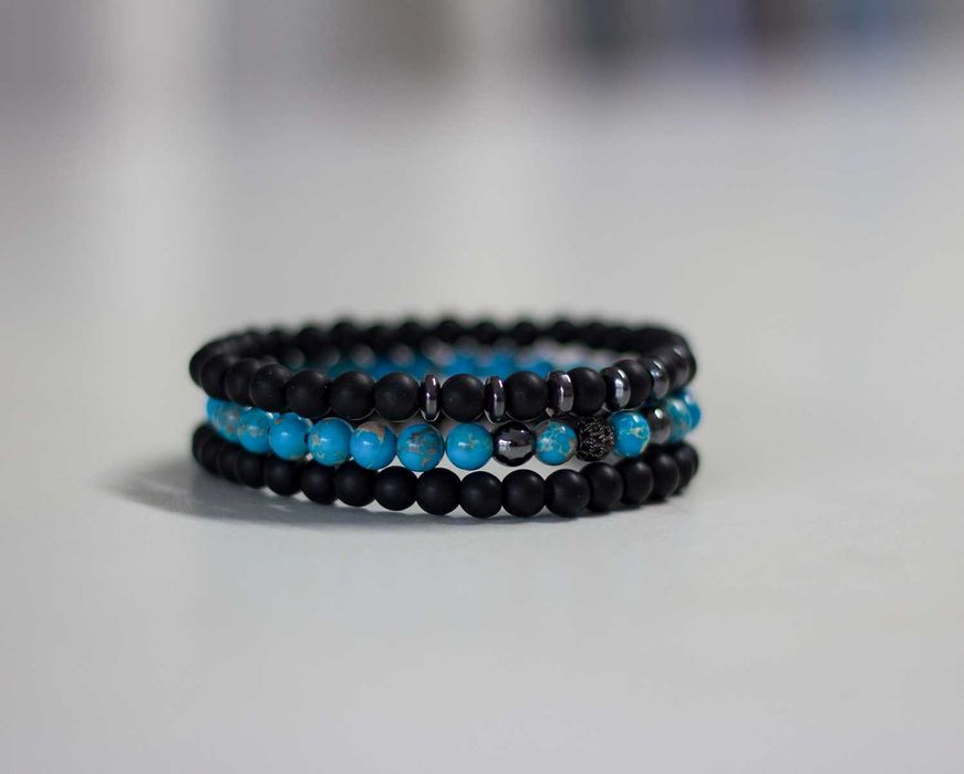 Pulseira de pedras – Conjunto de três pulseiras