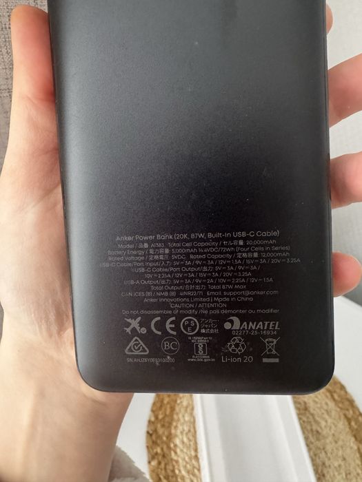 Павербанк Anker PowerCore 20000mAh 87W до