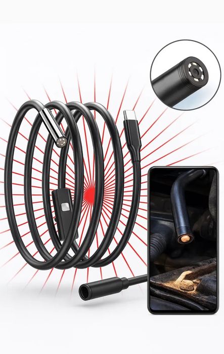 Kamera Endoskop Inspekcyjna do teleronu 2 metry  / 5mm LED  USB-C