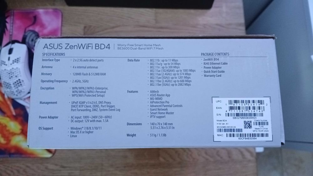 Sistema Mesh Asus ZenWiFi BD4 BE3600 Dual-Band WiFi 7 2.5GbE Pack-2
