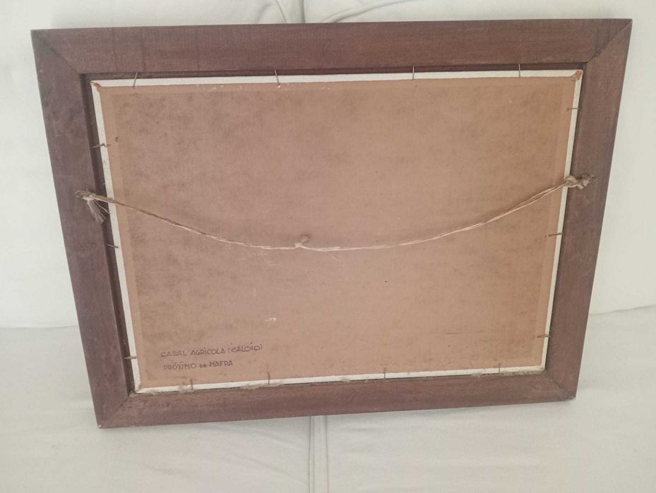 Quadro a Oleo Sobre Madeira Casa Agricola Mafra Assinado
