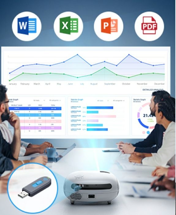 Projetor led 9800 lumens + WiFi + Nativa 1080p + Keystone digital 4D