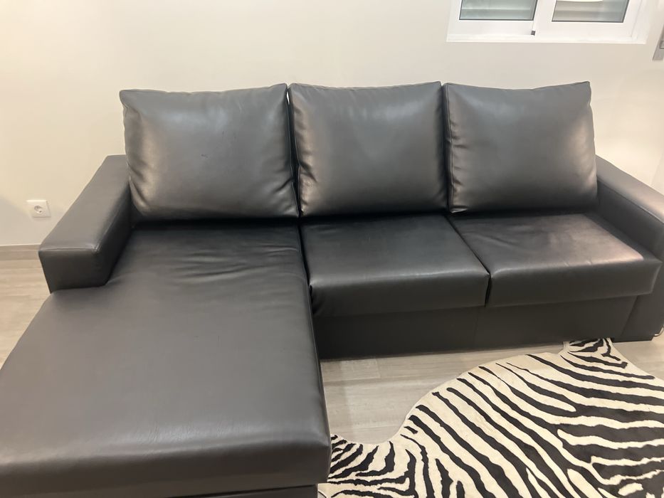 Sofa chaise loungue preto