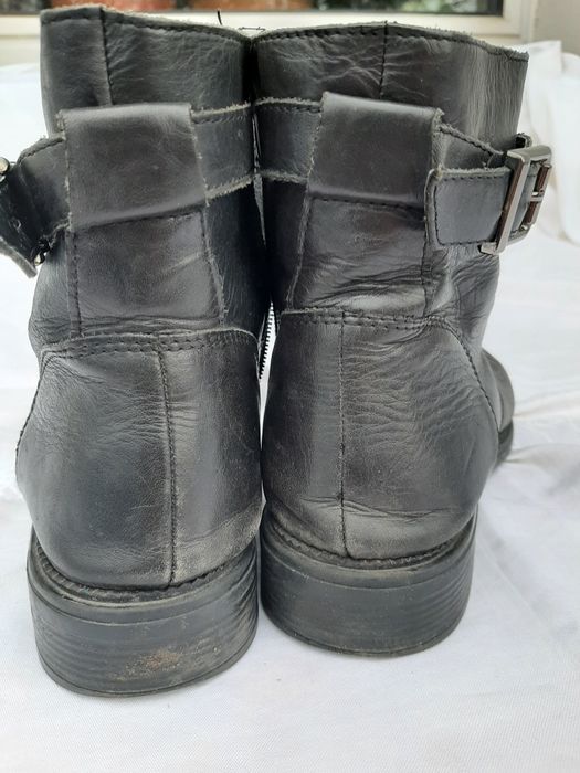 buty skórzane, trzewiki, czarne, do wędrówek