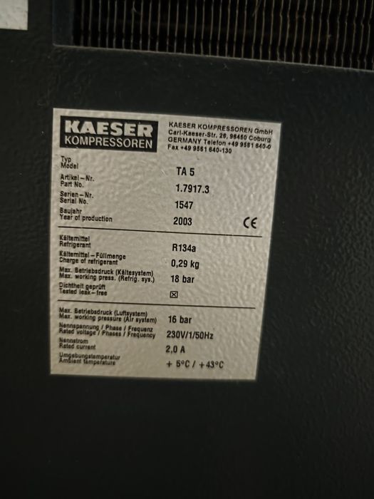 Compressor parafuso KAESER SX4 com secador