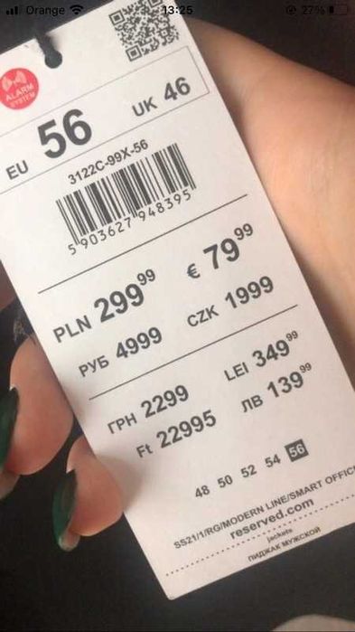 Czarny męski garnitur z metką Reserved xxl