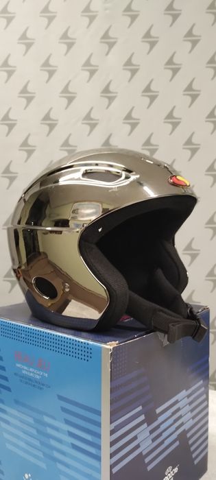 Kask narciarski SMJ,nowy, rozmiar 48-54 cm, srebrny lustrzany