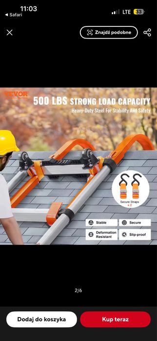 Haki do zaczepiania drabiny na dchu