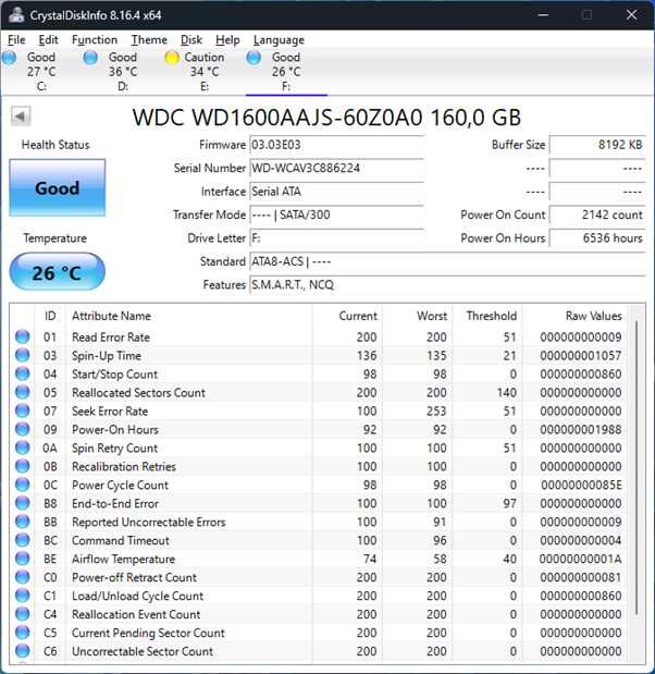 Disco Rígido WD 160GB - 3.5"