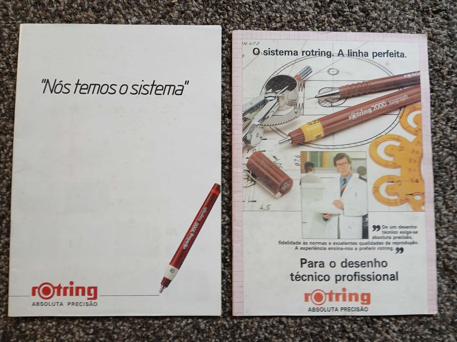 material e catálogos de desenho técnico ROTRING  vintage
