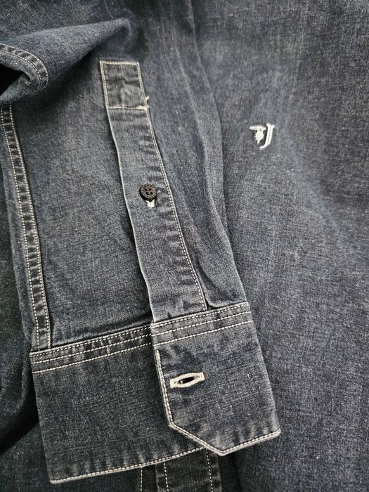 Modna, bawełniana koszula jeansowa Trussardi, o 500 zł TANIEJ!