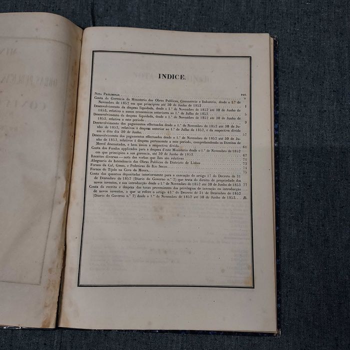 Ministério das Obras Públicas,Comércio e Indústria-Gerência-1854