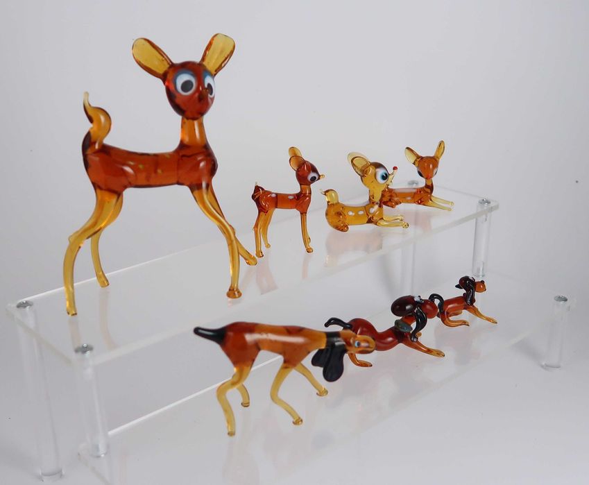 Conjunto de figuras vintage em vidro murano