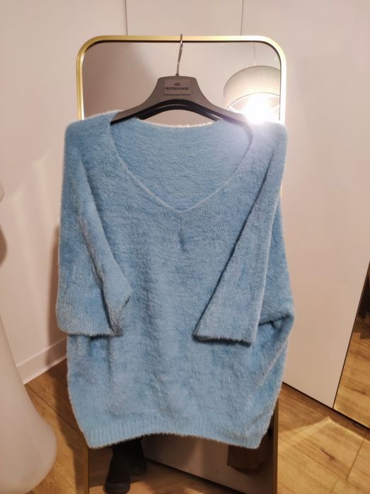 Sweter Ala alpaka błękitny