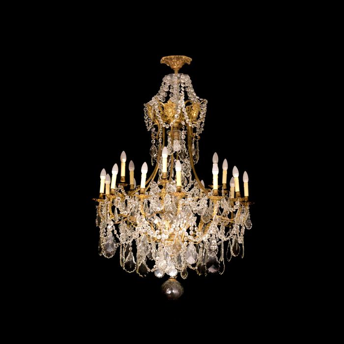 Lustre Cristal Bronze 26 Luzes, Luís XV, Século XIX