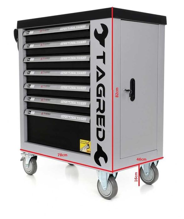 Wózek warsztatowy z narzędziami 251el szafa narzędziowa Tagred TA212