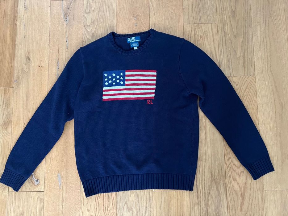 Polo Ralph Lauren The Iconic Flag Sweater Made in USA  Nowy z Metkami