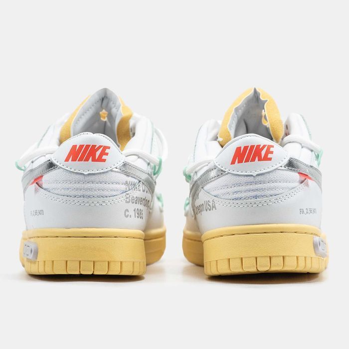 Кросівки Nike SB Dunk Low x OFF-White Silver Swoosh premium | Кроссовки Найк жіночі