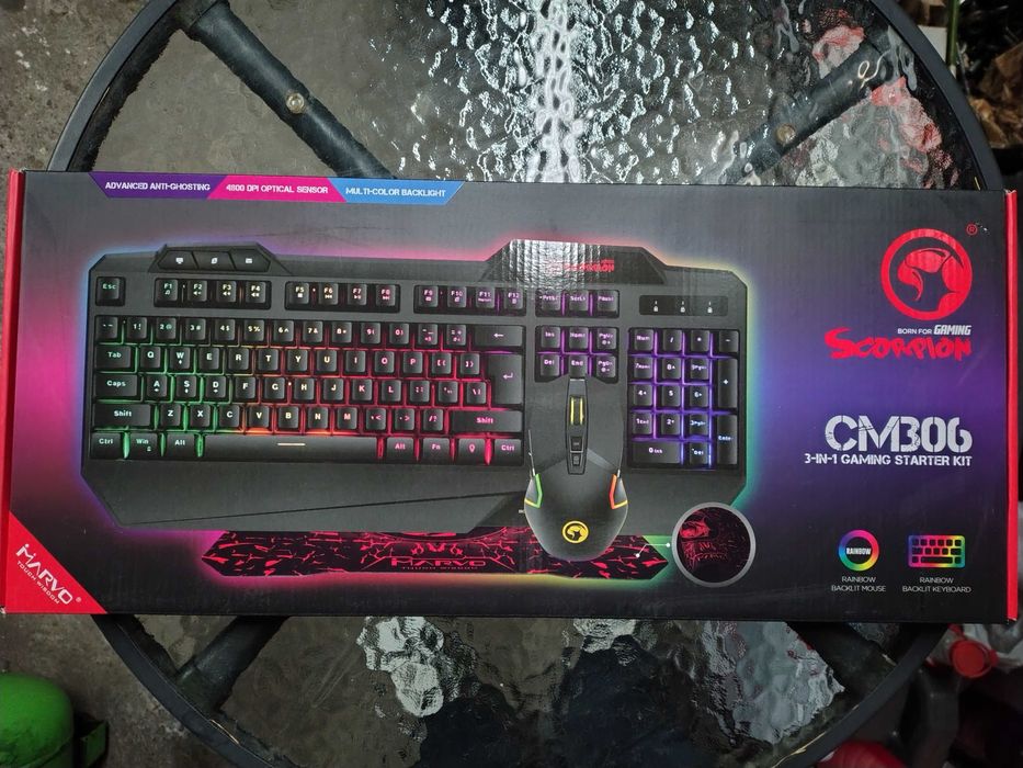 MARVO Zestaw Scorpion CM306 3 in 1 myszka klawiatura podkładka