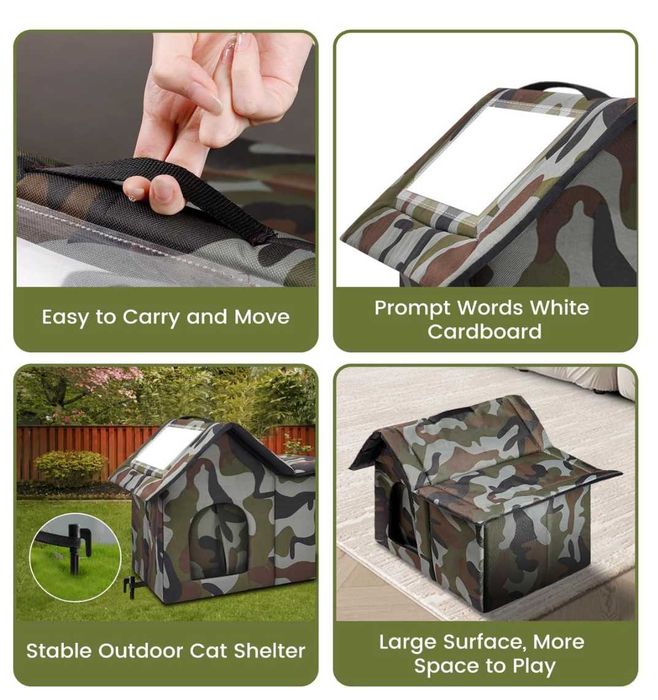 Casota para gato ou cão impermeável 40x45x45 cm Exterior para Gatos e Cães