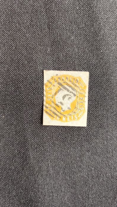 1862/1864 – Selo Afinsa Nº 15 – D. Luís I, 10 reis amarelo laranja