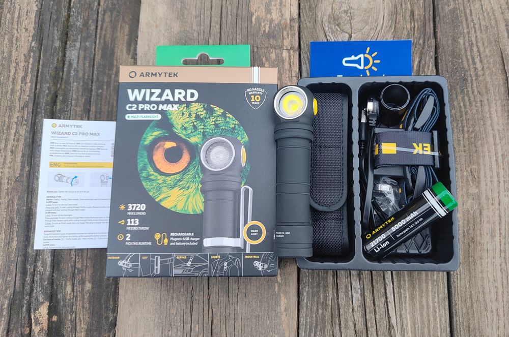 Налобний ліхтар Armytek Wizard C2 Pro Max (Warm) XHP70.2 Magnet USB 4000 люмен 21700 5000 mAh