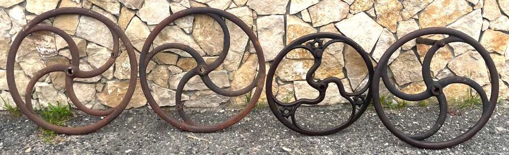 Rodas de engenhos antigas, em ferro maciço