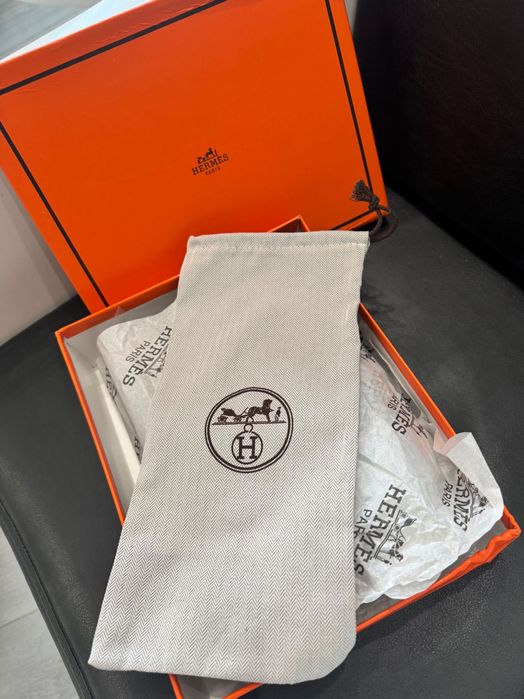 Klapki Hermès 38 skóra naturalna