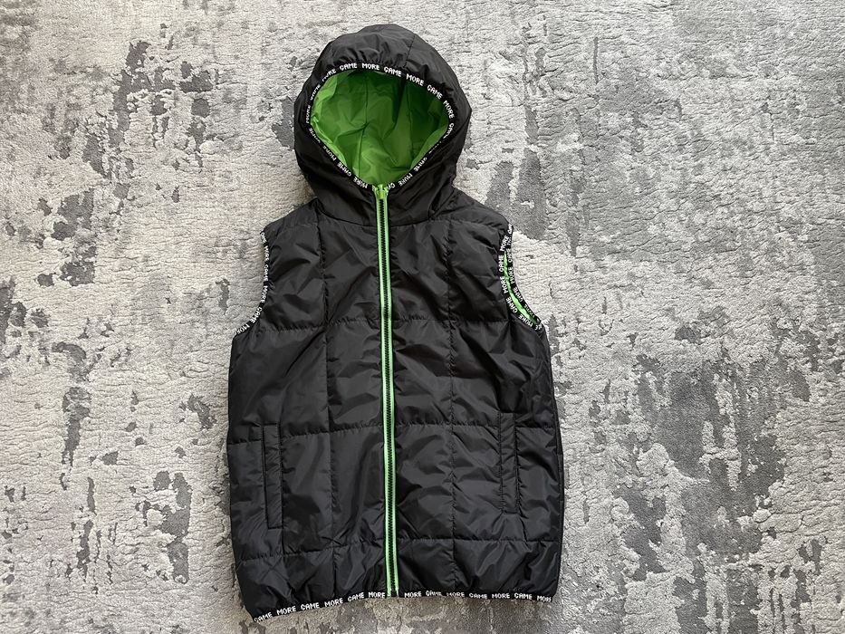 Dwustronna czarna / zielona kamizelka Coocodrilo - 140