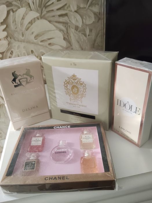 Парфуми жіночі Lancome Idole ,De Marly Delina,Halley,  Шанель набір