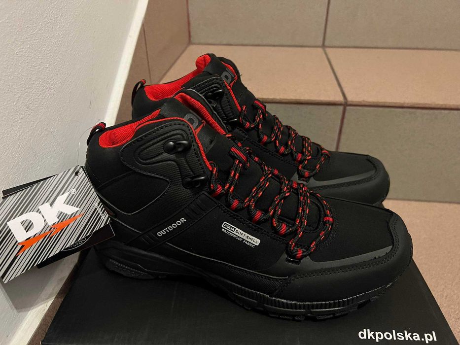 Buty Męskie Zimowe czarno/czerwone Nr 41