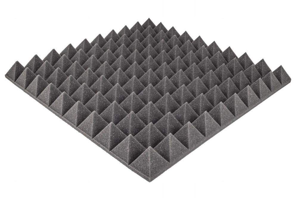 3D Panel Ścienny PIRAMIDA Kwadrat DEKORACJA szary 50x50cm Wyciszający