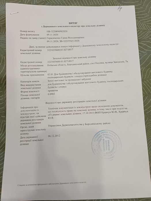 Земельна ділянка під забудову