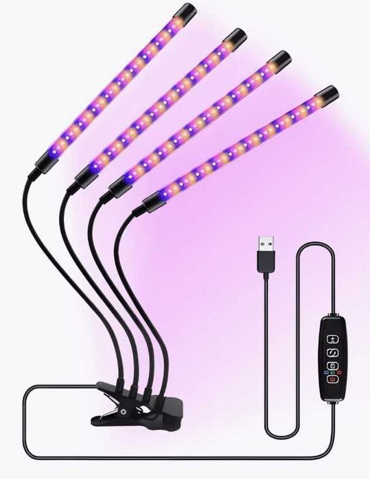 Распродажа Ультрафиолетовая лампа для растений Фитолампа 4 трубки 36 В