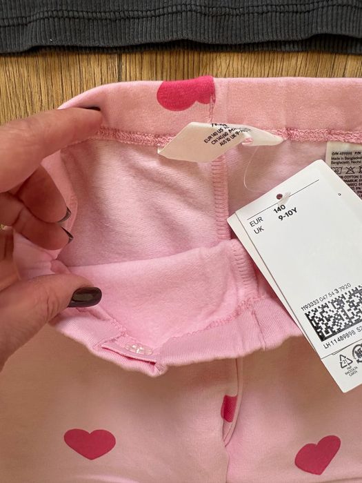 Legginsy ocieplane meszkiem serca serduszka H&M r.140