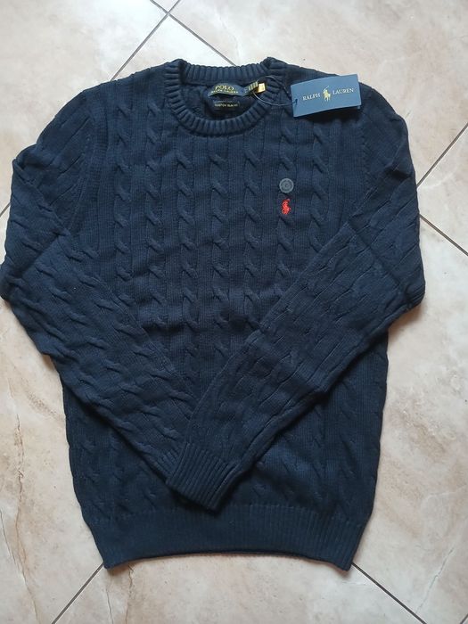 Sweter  Ralph Lauren nowy z metką rozmiar L granatowy bawełna