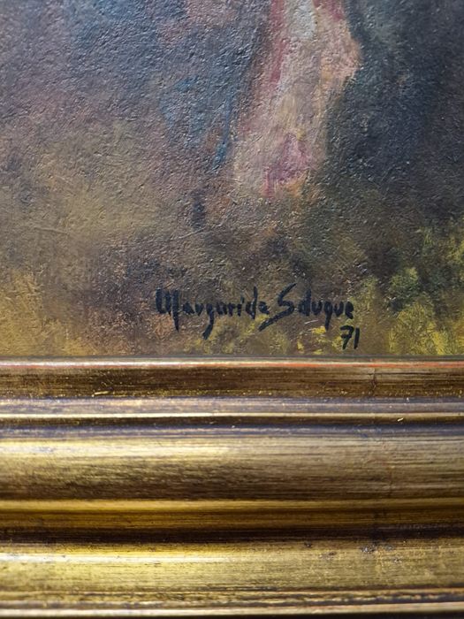 Quadro a Óleo "Bailarinas em Azul" - Cópia de Edgar Degas (Margarida S. Duque, 1971)